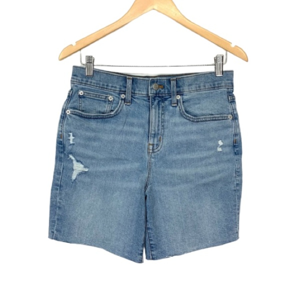 J. Crew Factory Re-Imagined High Rise Med Lt Wash Jean Shorts Runs Big Sz 26 Nwt